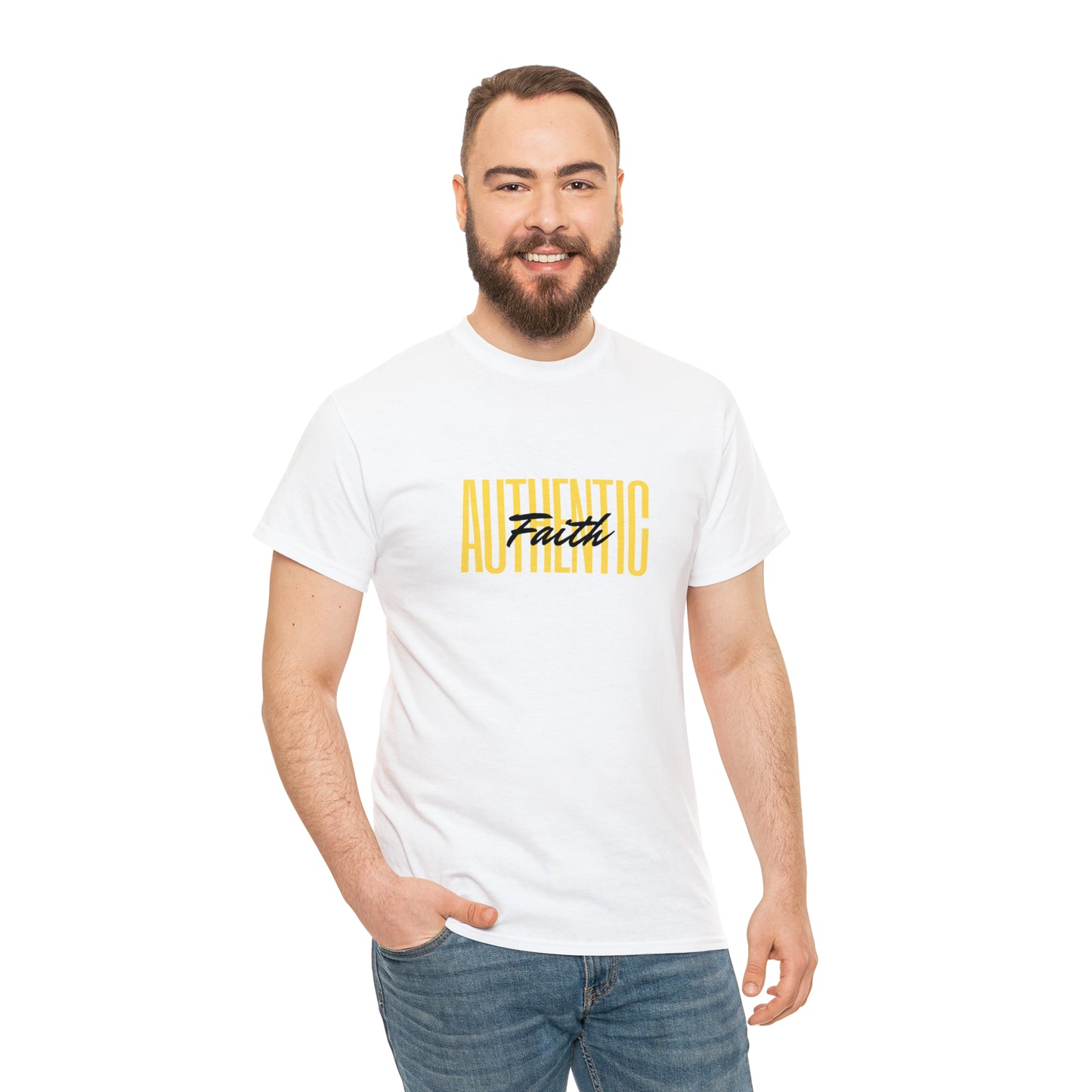 Simple Yellow Authentic Unisex Heavy Cotton Tee