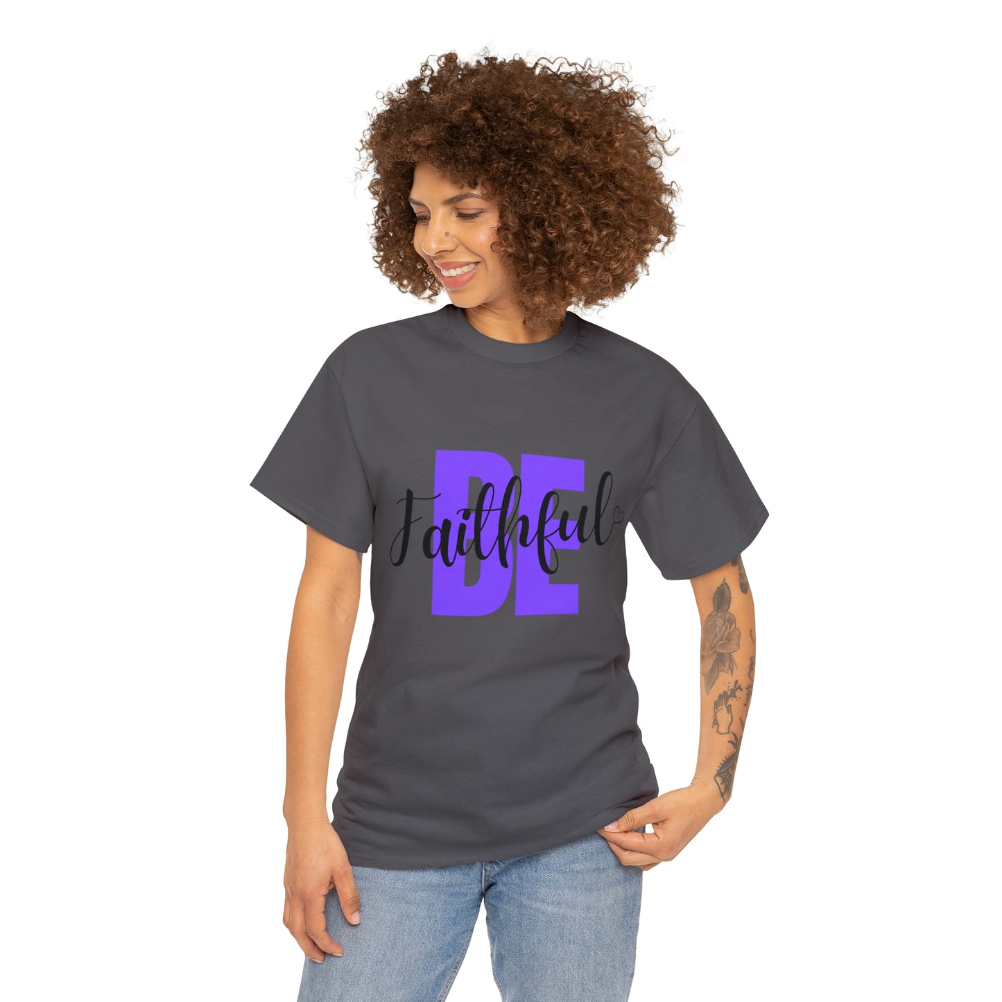Purple Faithful Unisex Heavy Cotton Tee