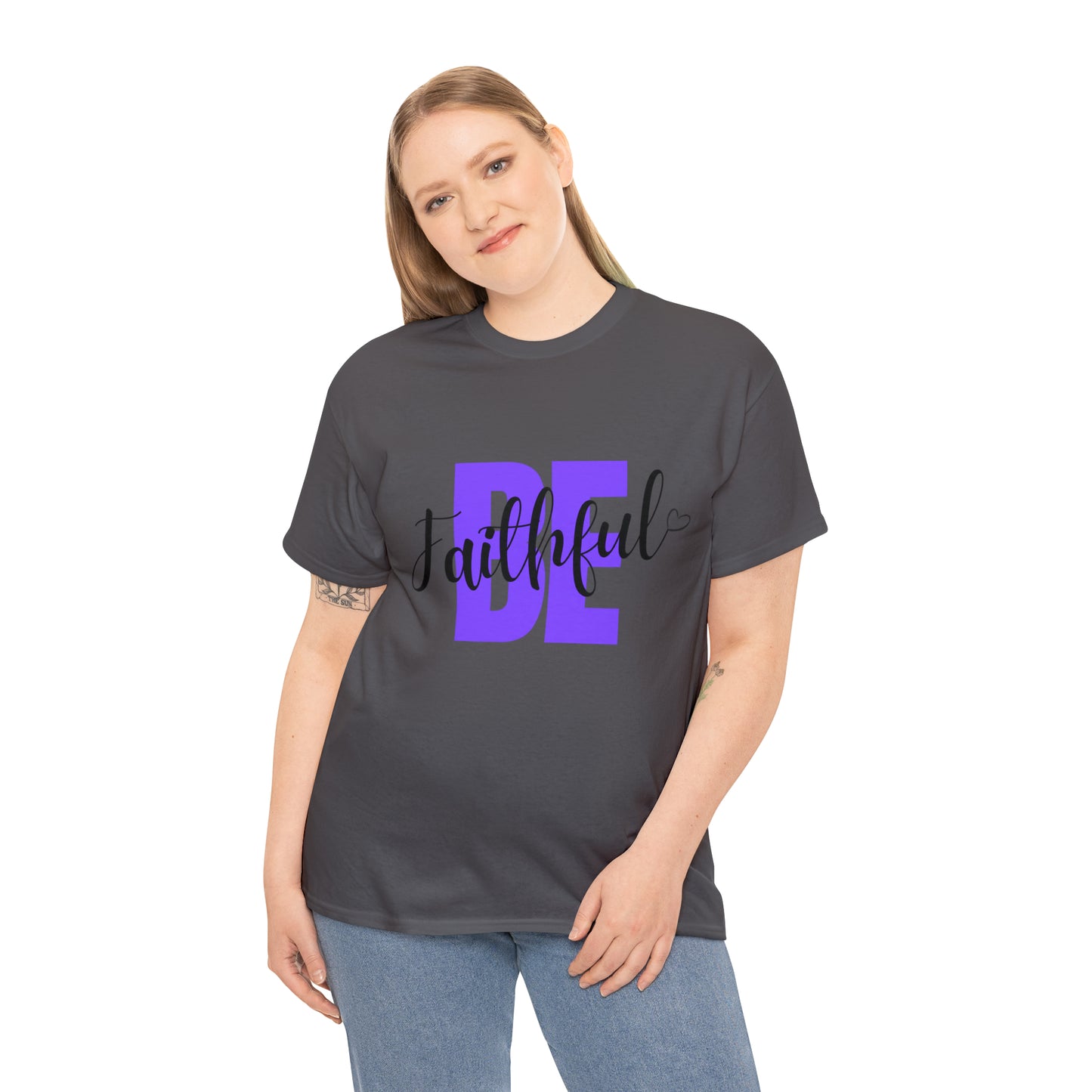 Purple Faithful Unisex Heavy Cotton Tee