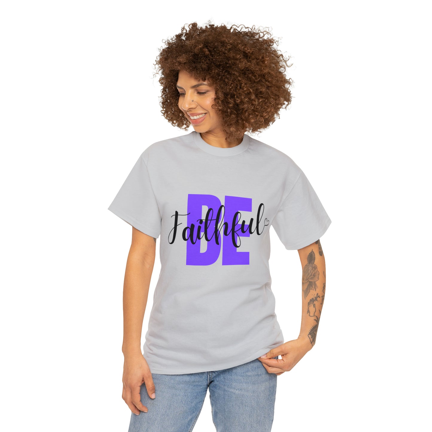 Purple Faithful Unisex Heavy Cotton Tee