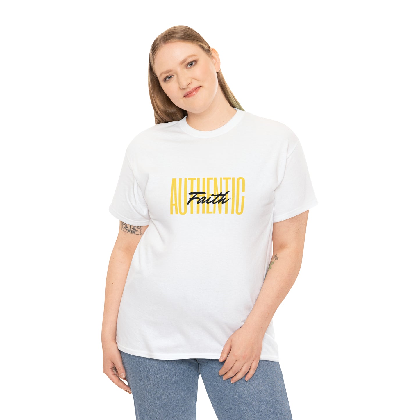 Simple Yellow Authentic Unisex Heavy Cotton Tee