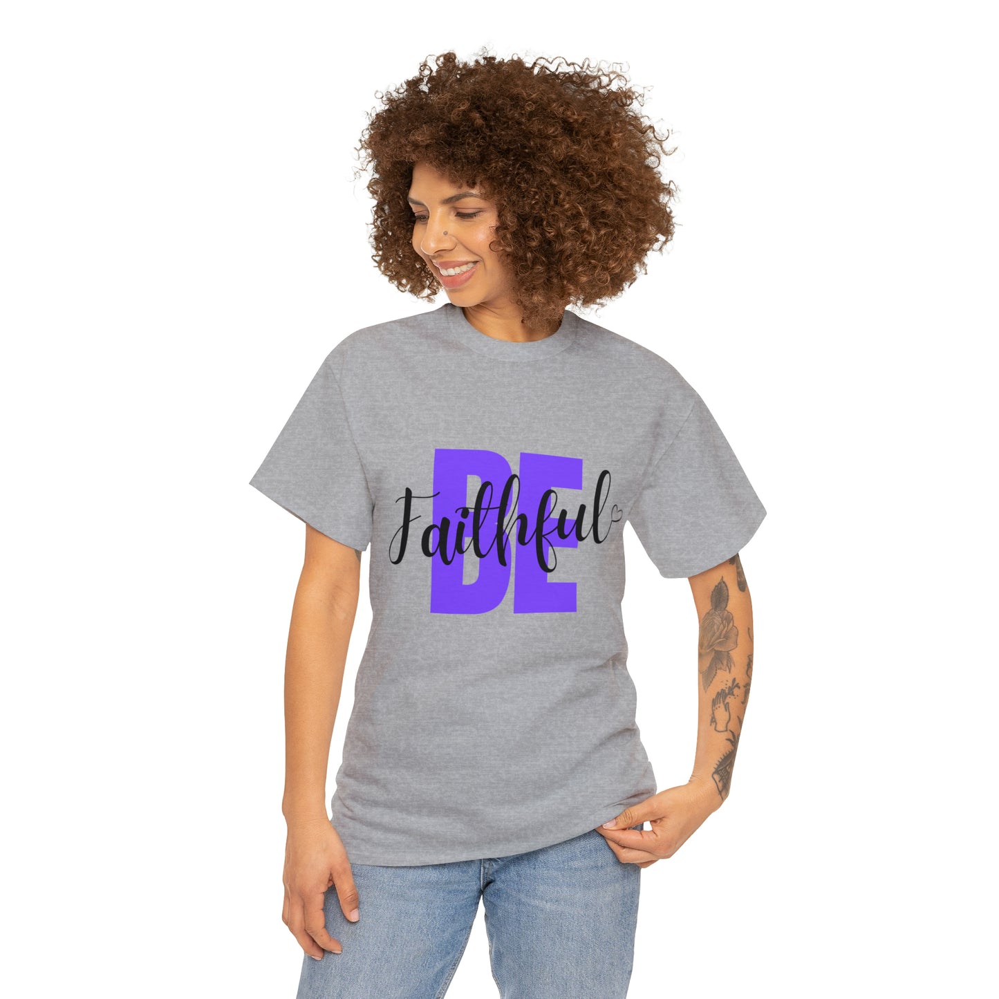 Purple Faithful Unisex Heavy Cotton Tee