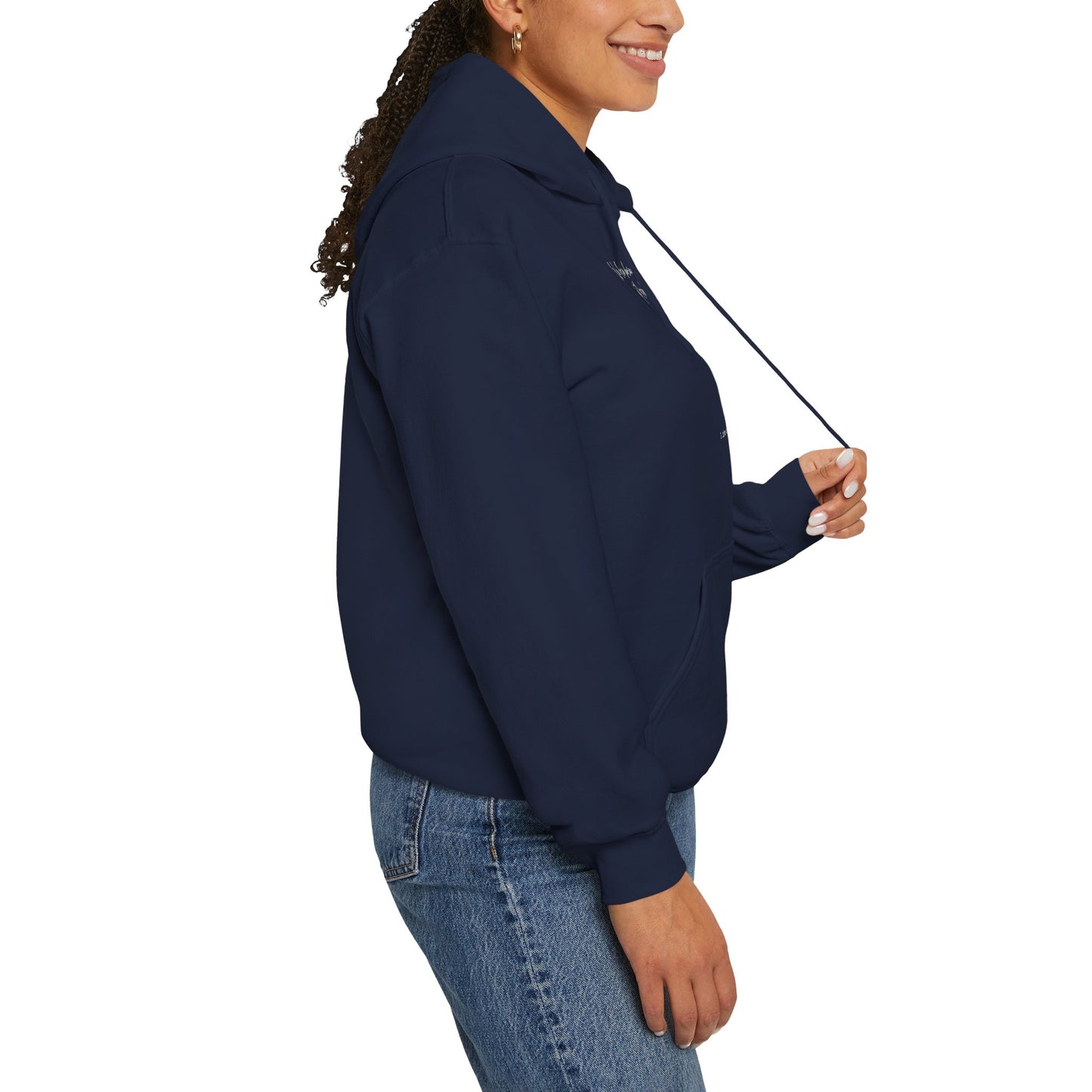1 John 4:19 Hoodie white letters